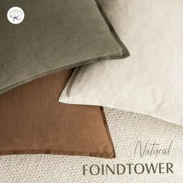 Foindtower Decorative Linen Throw Pillow Covers Set of 2