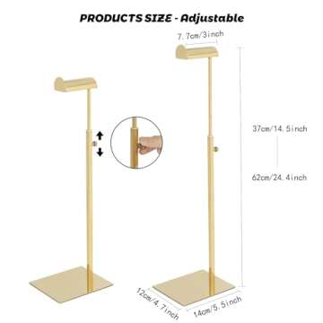 MCKECHSION Purse Holder, 4 Pack Purse Rack Stainless Steel Heavy Bag Stand Gold Hanging Hook Stands ...