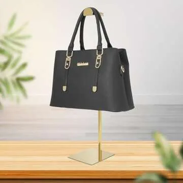 MCKECHSION Purse Holder, 4 Pack Purse Rack Stainless Steel Heavy Bag Stand Gold Hanging Hook Stands Adjustable Height Table Display Stand for Home Store Boutique Counter