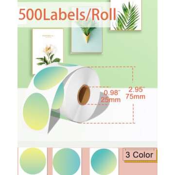 Joatuxul 2 inch Round Thermal Labels, Thermal Printer Labels use for Barcode, Shipping, Customized, ...