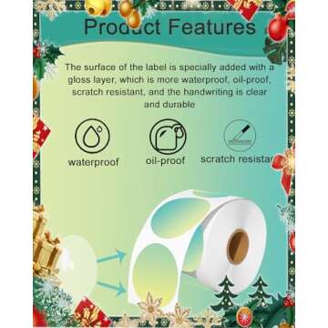 Joatuxul 2 inch Round Thermal Labels, Thermal Printer Labels use for Barcode, Shipping, Customized, Circle Direct Thermal Stickers 500 Labels for Printer, Gradient Green