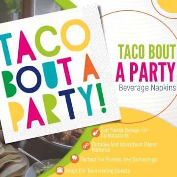 Vibrant Taco Bout A Party Napkins - Pack of 16
