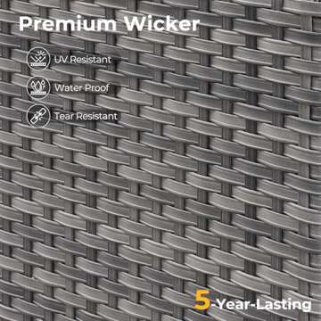 HOOOWOOO Patio Outdoor Sectional Furniture Sofa Set with Fire Pit Table,10 Piece L Shaped Wicker Couch Set with Swivel Chairs,Modern 8 Persons Summer Patio Conversation Set(Charcoal Gray)