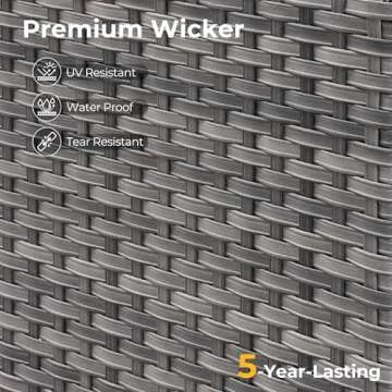 HOOOWOOO Patio Outdoor Sectional Furniture Sofa Set with Fire Pit Table,10 Piece L Shaped Wicker Couch Set with Swivel Chairs,Modern 8 Persons Summer Patio Conversation Set(Charcoal Gray)