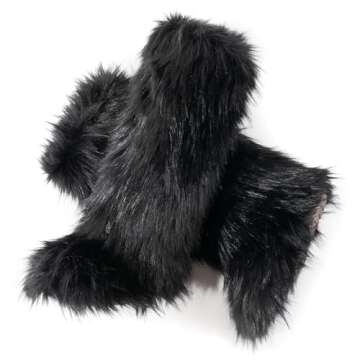 IXU Women's Comfy Faux Fur Winter Knee-High Boots