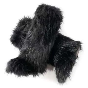 IXU Women's Comfy Faux Fur Winter Knee-High Boots