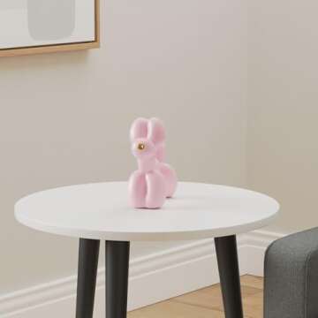 OTANG Balloon Dog Statue Collectible Figurines Art Modern Sculpture, Cute Golden Nose Dog Animals Re...