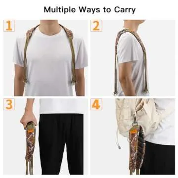 GearOZ Duck Carrier Lanyard, 12 Slip Rings for Hanging Waterfowl Game/Birds/Duck Call Whistle, Lightweight Neck Strap Duck Holder Ideal for Carrying Small Game, Fowl Hunting Accessories, Camo