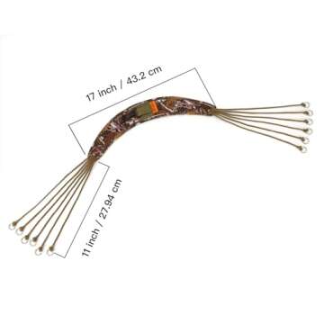 GearOZ Duck Carrier Lanyard, 12 Slip Rings for Hanging Waterfowl Game/Birds/Duck Call Whistle, Lightweight Neck Strap Duck Holder Ideal for Carrying Small Game, Fowl Hunting Accessories, Camo