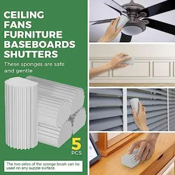 5 Pack Damp Clean Duster Sponge for Effective Cleaning