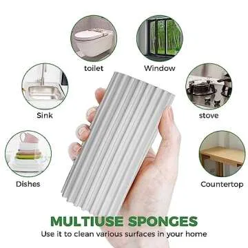 5 Pack Damp Clean Duster Sponge for Effective Cleaning