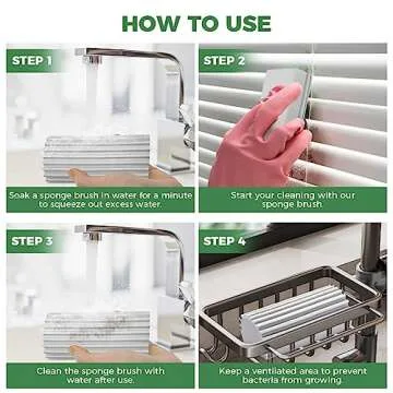 5 Pack Damp Clean Duster Sponge for Effective Cleaning