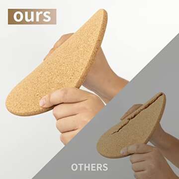 Cork Trivets for Hot Dishes, Cork Pot Holder for Hot Pots and Pans 4 Pack 8 Inch, Heat Resistant Cork Board, Hot Pads for Table and Countertop, Thick Cork Coasters for Drinks