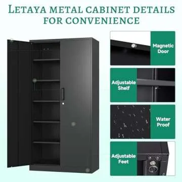 Letaya Garage Storage Cabinets - Heavy Duty & Secure Organizer