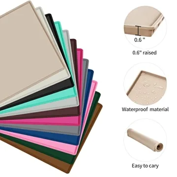 Durable EIOKIT Dog Food Mat for Pets - Waterproof & Non-Slip