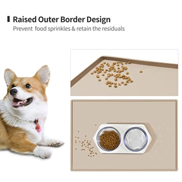 Durable EIOKIT Dog Food Mat for Pets - Waterproof & Non-Slip