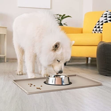 Durable EIOKIT Dog Food Mat for Pets - Waterproof & Non-Slip