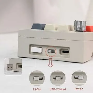 EPOMAKER CIDOO V21 VIA Programmable Gasket Number Pad, Aluminum Numpad, Bluetooth 5.0/2.4ghz/Wired Hot Swappable Numeric Keypad, with Knob, 1000mAh Battery, Poron Foam for Laptop Mac Win