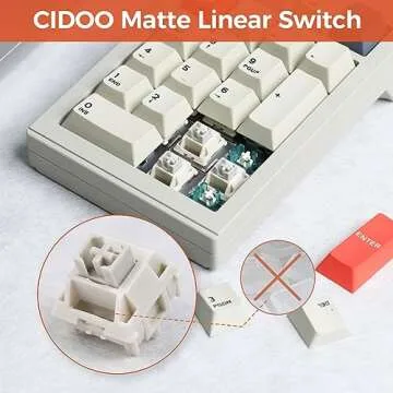 EPOMAKER CIDOO V21 VIA Programmable Gasket Number Pad, Aluminum Numpad, Bluetooth 5.0/2.4ghz/Wired Hot Swappable Numeric Keypad, with Knob, 1000mAh Battery, Poron Foam for Laptop Mac Win