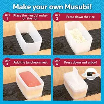 IMPRESA Musubi Maker Kit - 2 Pack - Non-Stick Sushi Press Mold for Handmade Rolls, Kimbap, Onigiri, Sekirei, and Hawaiian Musubi - BPA Free and Non-Toxic