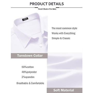 Stylish COOFANDY Casual Button Down Shirt for Men - Soft & Lightweight