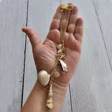 Sea Shells Car Decor - Cute Coastal Rear View Charm