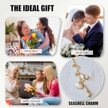 Sea Shells Car Decor - Cute Coastal Rear View Charm