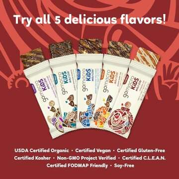 GoMacro Kids MacroBar Organic Vegan Snack Bars - Cinnamon Roll (0.90 Ounce Bars, 7 Count)