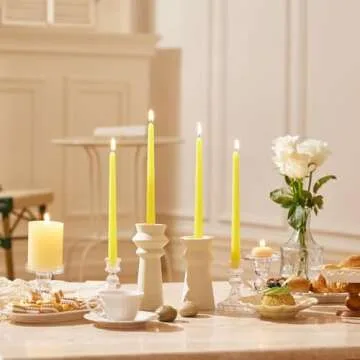 Pickood Yellow Dripless Taper Candles Set | Eco-Friendly & Elegant