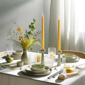 Pickood Yellow Dripless Taper Candles Set | Eco-Friendly & Elegant