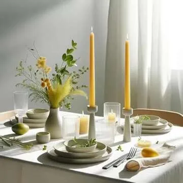 Pickood Yellow Dripless Taper Candles Set | Eco-Friendly & Elegant