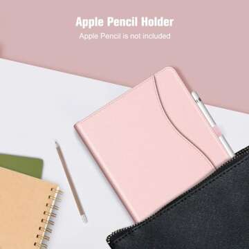 Fintie Case for New iPad 7th Generation 10.2 Inch 2019 - [Corner Protection] Multi-Angle Viewing Folio Smart Stand Back Cover with Pocket, Pencil Holder, Auto Wake/Sleep for iPad 10.2", Rose Gold