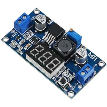 4 Pieces Adjustable LM2596S DC-DC Buck Converter Reduced Voltage Regulator Power Module 36V 24V 12V to 5V 2A Voltage Stabilizer with Digital Voltmeter Display