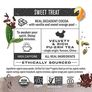 Numi Organic Chocolate Pu-erh Tea - Rich & Caffeinated