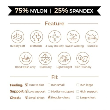 Aoxjox Workout Sports Bra - Stylish Low Impact Comfort