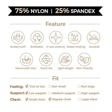 Aoxjox Workout Sports Bra - Stylish Low Impact Comfort