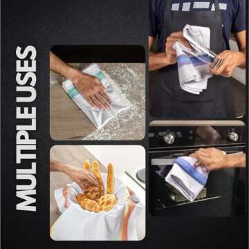 Premium Kitchen Towels (28”x20”-12 Pack) 100% Cotton Dish Towels Cloths Large Hand Towels Tea To...