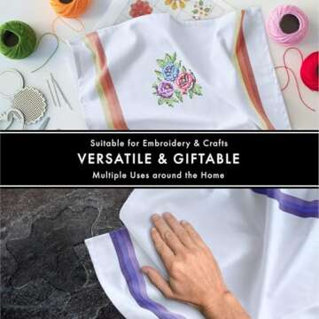 Premium Kitchen Towels (28”x20”-12 Pack) 100% Cotton Dish Towels Cloths Large Hand Towels Tea Towels for Kitchen with Hanging Loop, Reusable Cleaning Cloths, Fast Dry Lint Free Linen | Assorted Colors