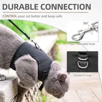 PUPTECK Soft Mesh Cat Harness - Comfortable & Stylish