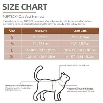 PUPTECK Soft Mesh Cat Harness - Comfortable & Stylish