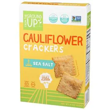 Crunchy Sea Salt Cauliflower Crackers - 4oz Healthy Snack