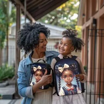 Uourmeti Bow Tie Black Girls Backpack Set 3 Piece School Bag and Lunch Box with Pencil Case Lightweight Bookbag for Elementary School Backpack for Kids Back Pack for School Book Bag for Kindergarten