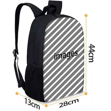 Uourmeti Bow Tie Black Girls Backpack Set 3 Piece School Bag and Lunch Box with Pencil Case Lightweight Bookbag for Elementary School Backpack for Kids Back Pack for School Book Bag for Kindergarten