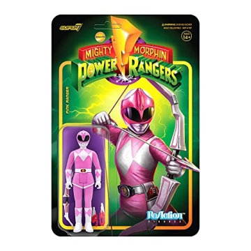 Super7 Mighty Morphin Power Rangers Pink Ranger - 3.75" Power Rangers Action Figure with Accessories...