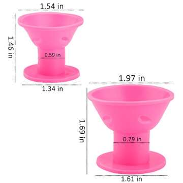JANYUN 40 Pcs Pink Magic Hair Rollers Include 20pcs Large Silicone Curlers and 20pcs Small Silicone Curlers