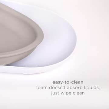 Ubbi Baby Changing Pad, Easy to Clean with Detachable Base, Lightweight, Waterproof Foam, Includes Safety Strap and Non-Skid Feet, Taupe