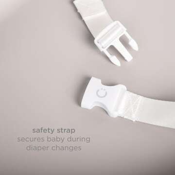 Ubbi Baby Changing Pad, Easy to Clean with Detachable Base, Lightweight, Waterproof Foam, Includes Safety Strap and Non-Skid Feet, Taupe