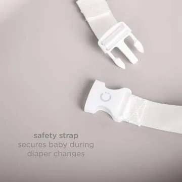 Ubbi Baby Changing Pad, Easy to Clean with Detachable Base, Lightweight, Waterproof Foam, Includes Safety Strap and Non-Skid Feet, Taupe