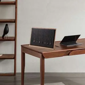 Justsoso Big Bamboo Necklace Display Stand, Pendant Necklace Jewelry Holder Rack, Chain Jewellery Organizer for Home or Selling Show (Black PU)