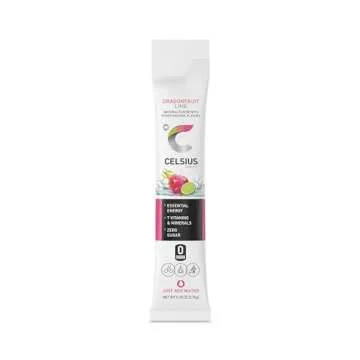 CELSIUS Dragonfruit Lime On-the-Go Powder Sticks,  Zero Sugar